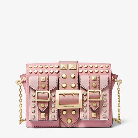 Michael Kors Handbags - MK Hayden Pink Stud Embellished Crossbody